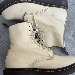 Dr. Martens Cream Pascal Leather Boots